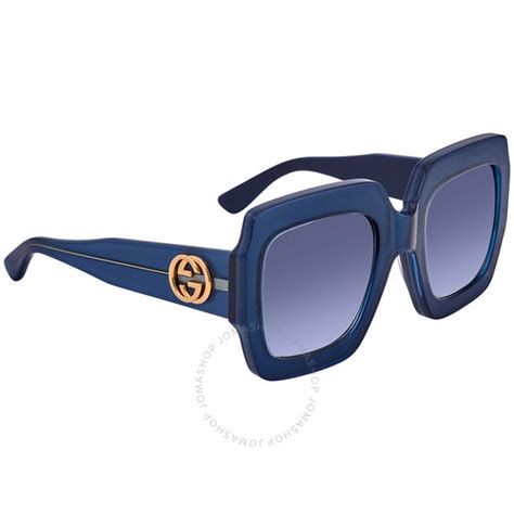 gucci blue gradient square ladies sunglasses